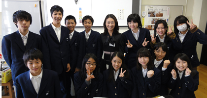 中学校で、キャリアガイダンス